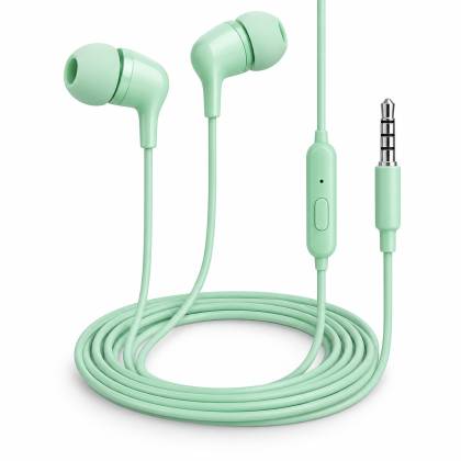 Wired Earphones - Mint Green illustrative product photo
